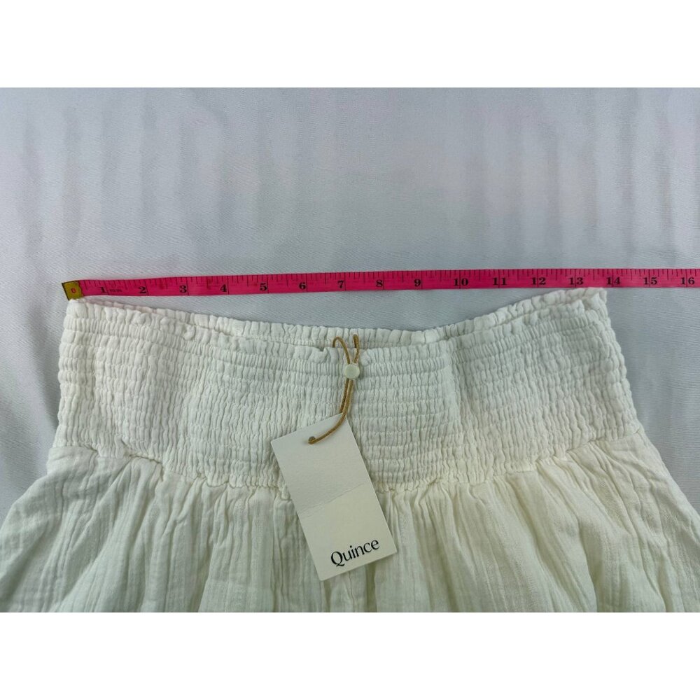 NWT Quince 100% Organic Cotton Gauze Smocked Maxi Skirt Size M - Picture 10 of 10